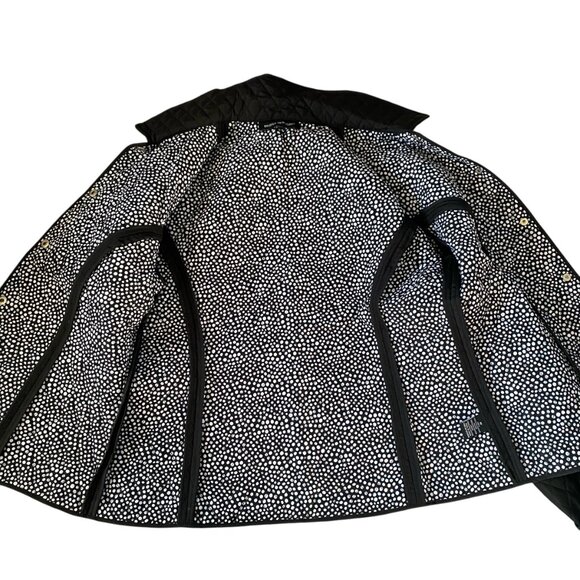 Briggs New York women's M black quilted long sleeve collared snap front jacket - Picture 7 of 11